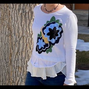 Anthropologie Little Yellow Button Pullover